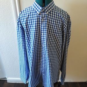 Nordstrom Mens SmartCare Trim Fit Blue Check